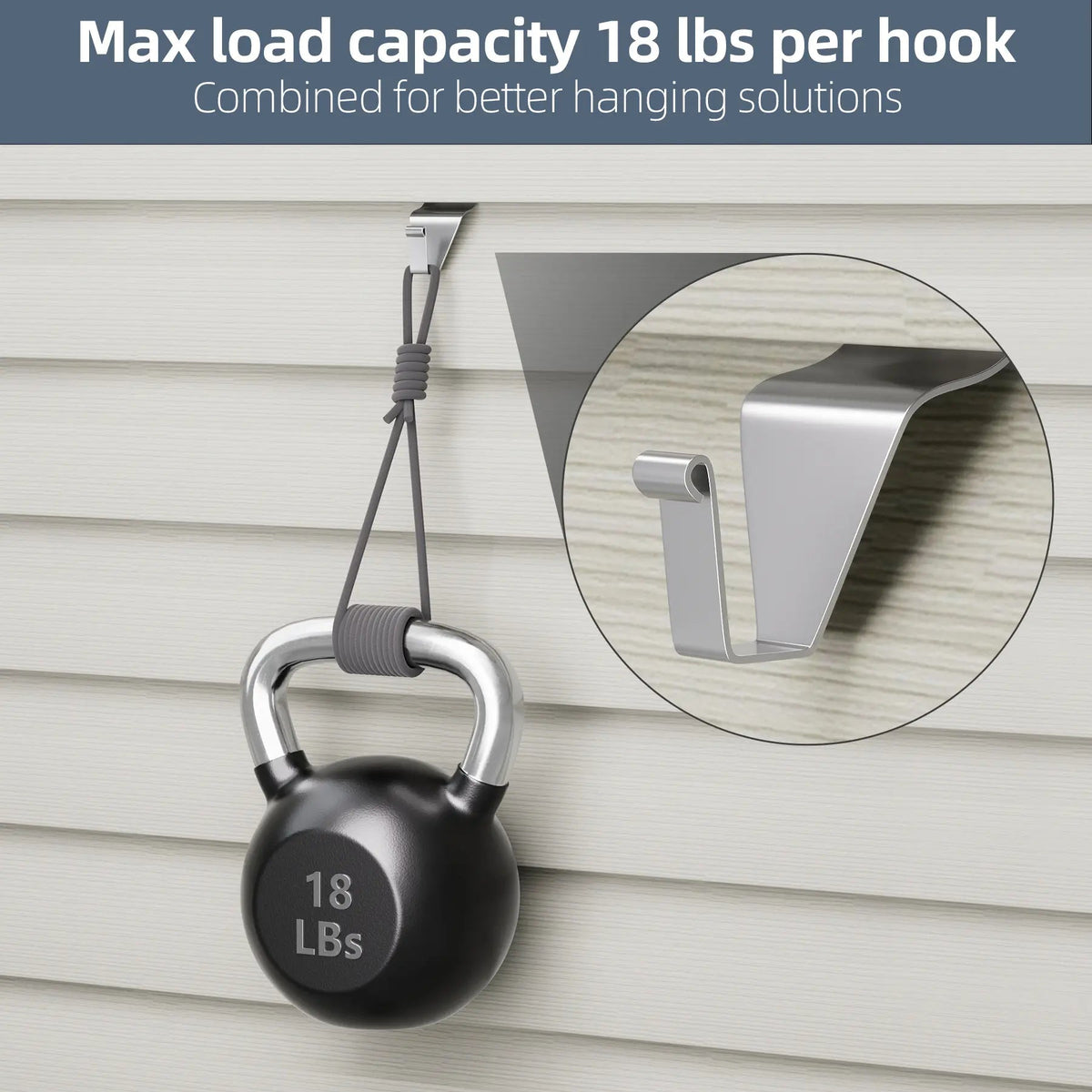 ⚓Damage-Free Stainless Steel Vinyl Siding Hooks – Heavy-Duty No-Drill Hangers for Outdoor Lights & Wreaths