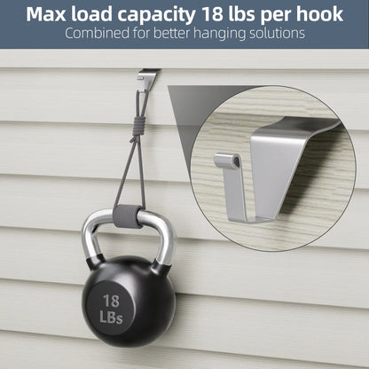 ⚓Damage-Free Stainless Steel Vinyl Siding Hooks – Heavy-Duty No-Drill Hangers for Outdoor Lights & Wreaths