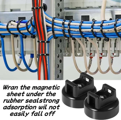 🔥🧲 12 Pack Heavy Duty Magnetic Zip Tie Mounts for Cable Management🛒