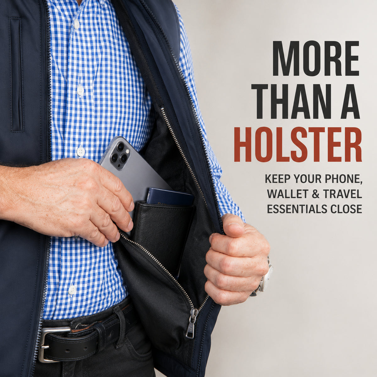 Men’s Everyday Concealment Vest –  Inner Storage