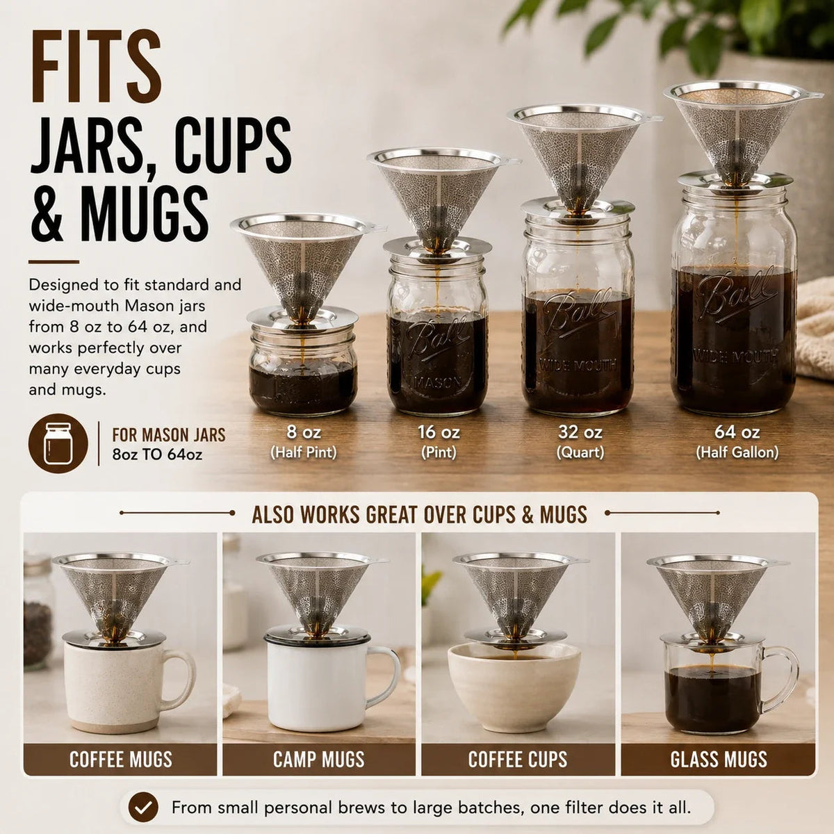 ☕ Never Buy Paper Filters Again! Reusable Stainless Steel Pour Over Coffee Filter 🌿💸