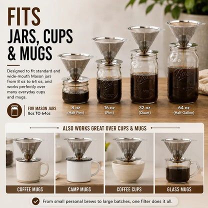 ☕ Never Buy Paper Filters Again! Reusable Stainless Steel Pour Over Coffee Filter 🌿💸