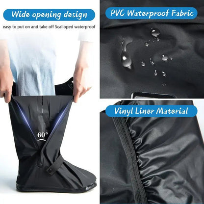 🌧️ Waterproof Rain Boot Covers ☔ | Reusable & Foldable Shoe Protector with 60° Wide Opening 🥾