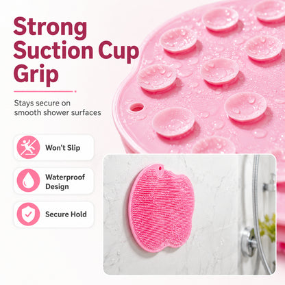 🚿 Say Goodbye to Back Pain & Scrubbing! 4-Pack Hands-Free Silicone Shower Mats 🦶
