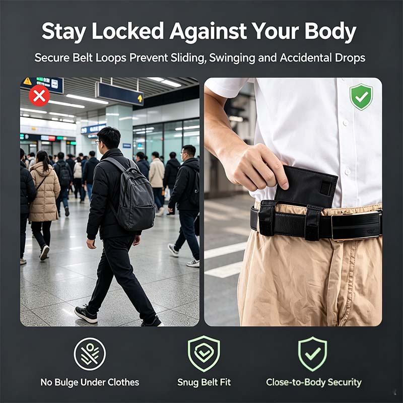 ✨ Compact Invisible Waist Bag – Discreet Storage for Phone, Passport & ID 📱💳
