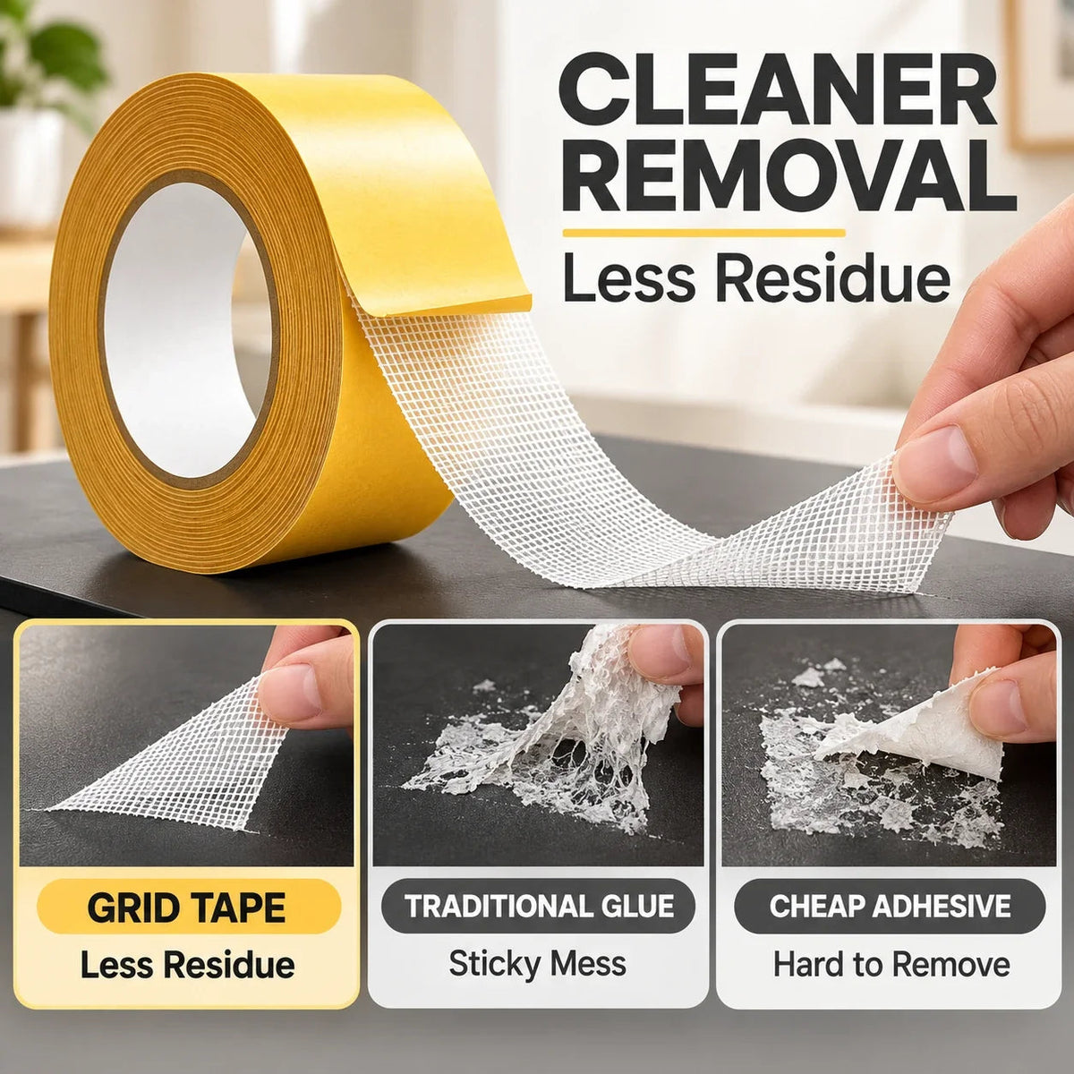 🏠 Multi-Surface Fiber Mesh Tape – Strong Hold for Carpets, Rugs & Home Decor 🛠️