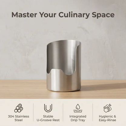 🍳 Keep Your Kitchen Neat & Tidy! Thickened Stainless Steel Utensil Holder & Countertop Organizer ✨