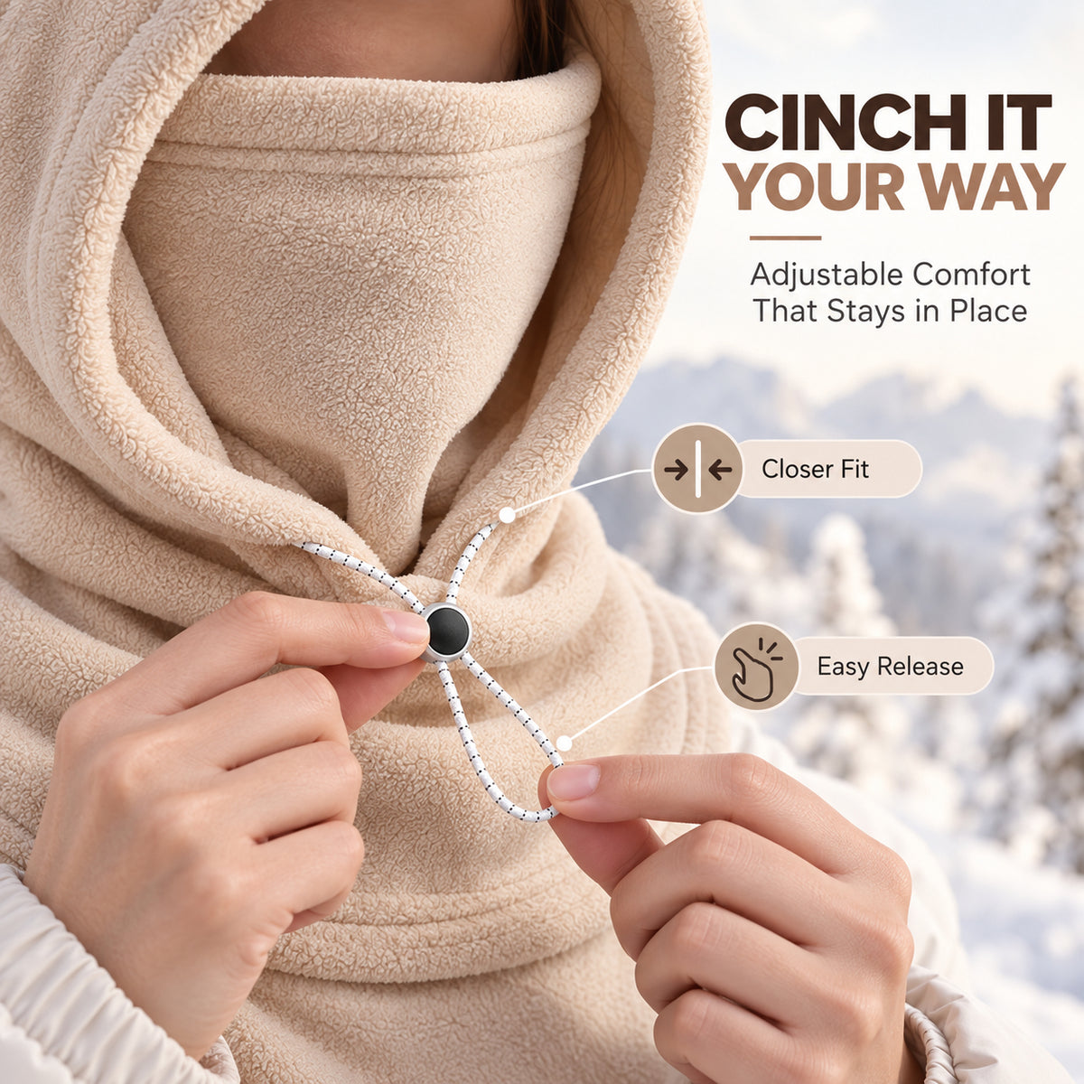 🧣Skip the Hat and Scarf – 3-in-1 Fleece Hood for Head Face & Neck