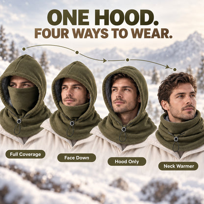 🧣Skip the Hat and Scarf – 3-in-1 Fleece Hood for Head Face & Neck