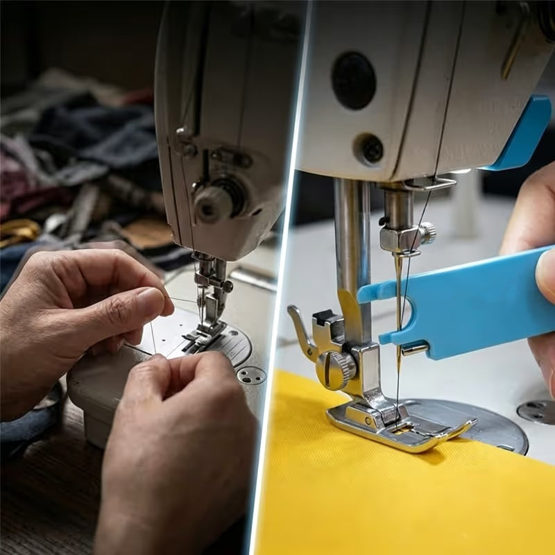 🎁 4-in-1 Easy Needle Threader Tool ✨ | Comfortable Grip for Tailors & Sewing Lovers 🪡