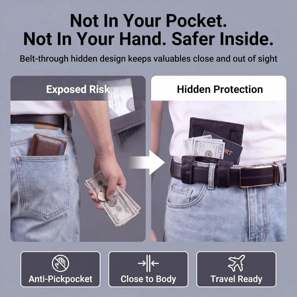 ✨ Compact Invisible Waist Bag – Discreet Storage for Phone, Passport & ID 📱💳