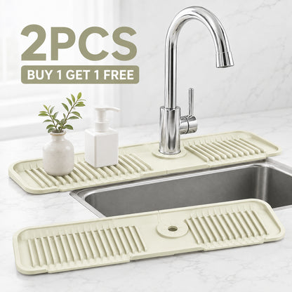 🔥 BUY 1 GET 1 FREE Keep Your Countertops Dry & Clean! — Anti-Slip Silicone Faucet Splash Catcher 🧽💦