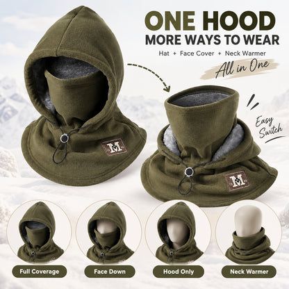 🧣Skip the Hat and Scarf – 3-in-1 Fleece Hood for Head Face & Neck