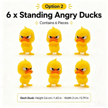 😠 Cute & Grumpy Duck Figurine Set – Funny Desk Toy & Novelty Gift Idea 🐥🎁