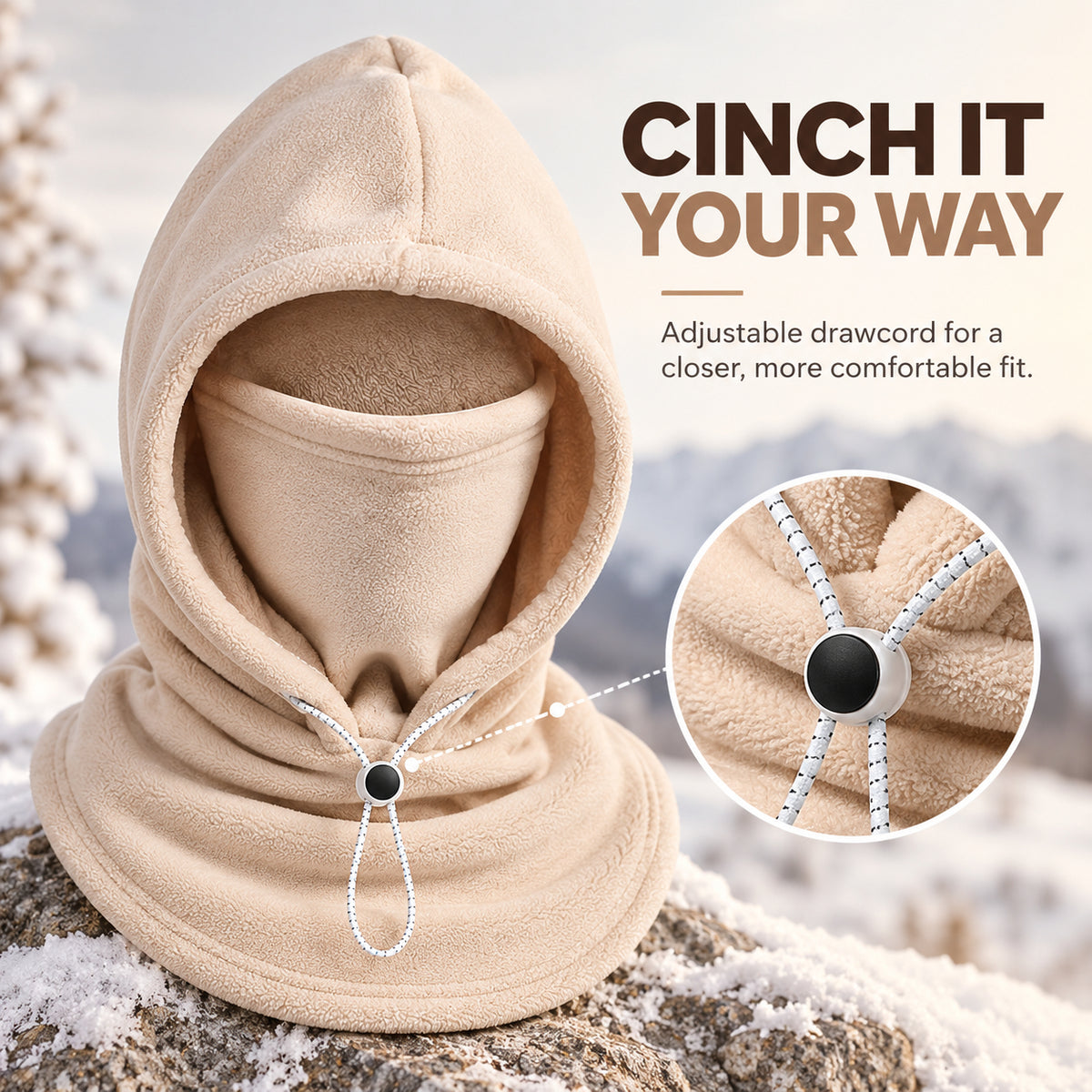 🧣Skip the Hat and Scarf – 3-in-1 Fleece Hood for Head Face & Neck