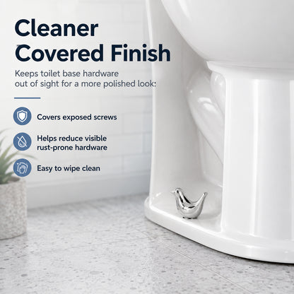 Decorative Toilet Bolt Caps – Aesthetic Ceramic Bird Covers for Ugly Bathroom Screws (2-Pack)