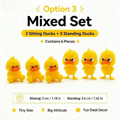 😠 Cute & Grumpy Duck Figurine Set – Funny Desk Toy & Novelty Gift Idea 🐥🎁