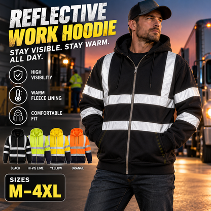 Men's Reflective Fleece-Lined Work Hoodie