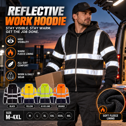 Men's Reflective Fleece-Lined Work Hoodie