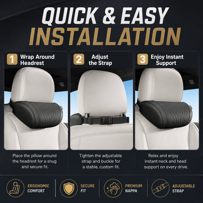 🚗Relieve Driving Fatigue! Universal Memory Foam CarHeadrest Neck Pillow,Ergonomic Support AutoNeck Cushion for Long Road Trips