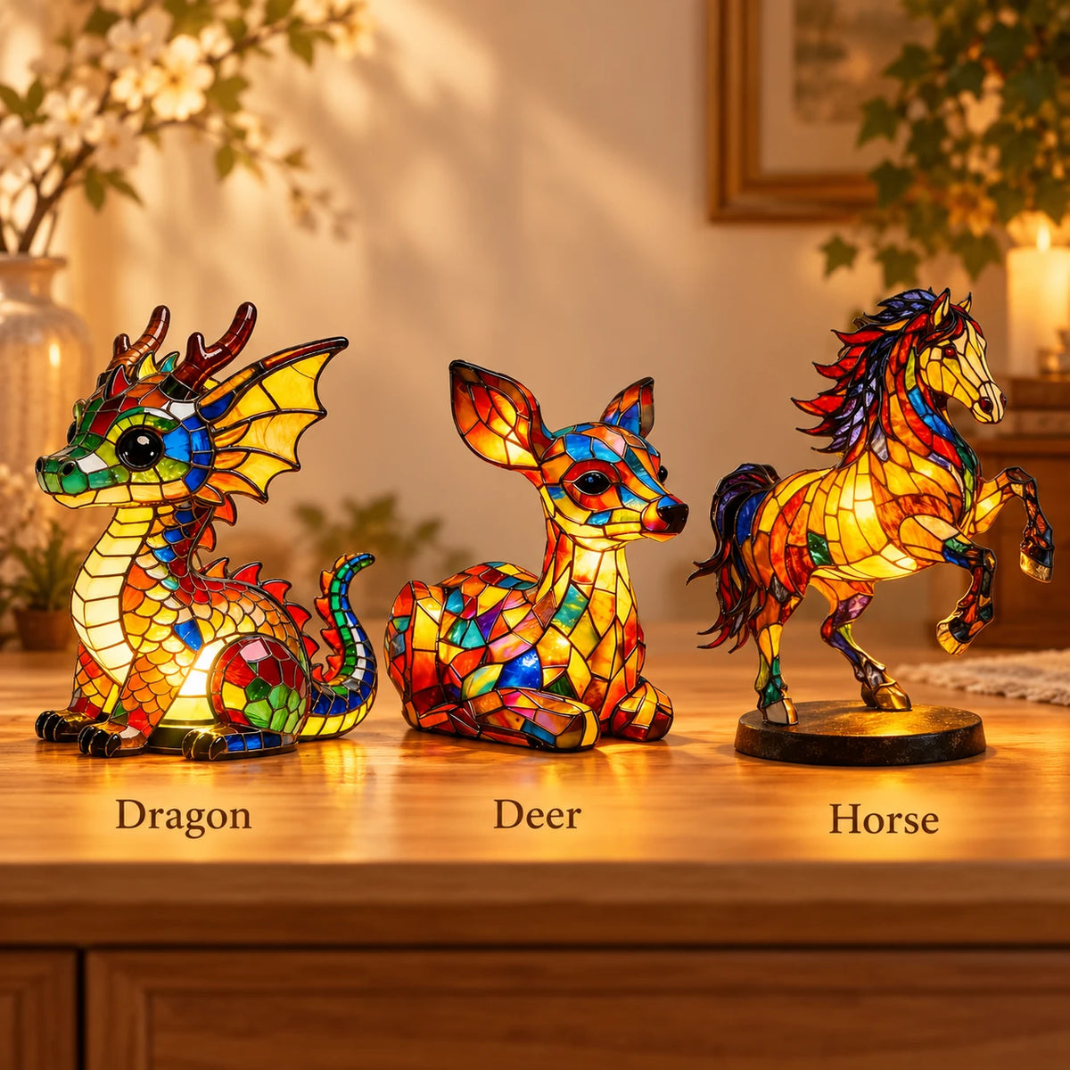 ✨LED Lucky Dragon Night Light, USB Plug Resin Decorative Lamp