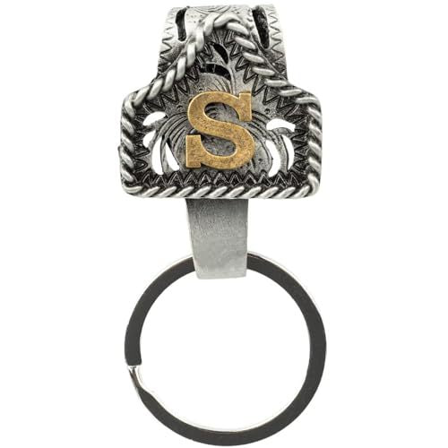 📎Handmade Cow Tag Belt Key Holder with Copper Initial