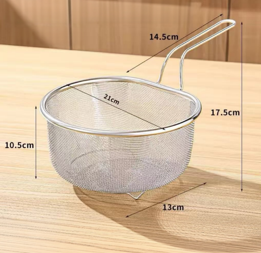 🌟 Premium Stainless Steel Sieve with Ergonomic Handle 🍳 — Durable, Rust-Proof & Easy to Clean! 💧