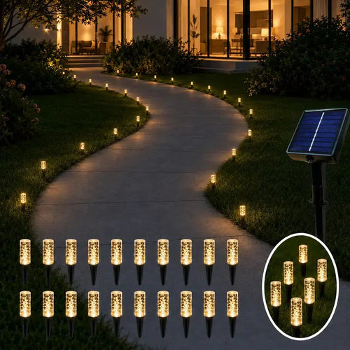 🌿 Solar Powered Crystal Bubble Lights 💡 Glowing Outdoor Landscape Decor for Yard & Pathway 🏡