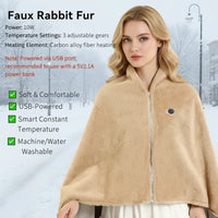 Thickened Faux Rabbit Fur-Khaki