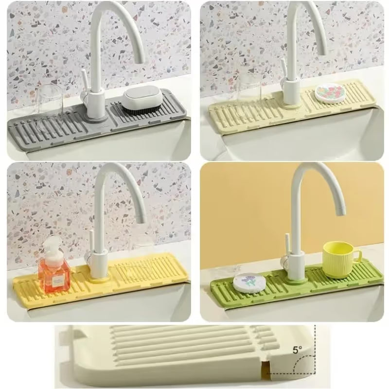 🔥 BUY 1 GET 1 FREE Keep Your Countertops Dry & Clean! — Anti-Slip Silicone Faucet Splash Catcher 🧽💦