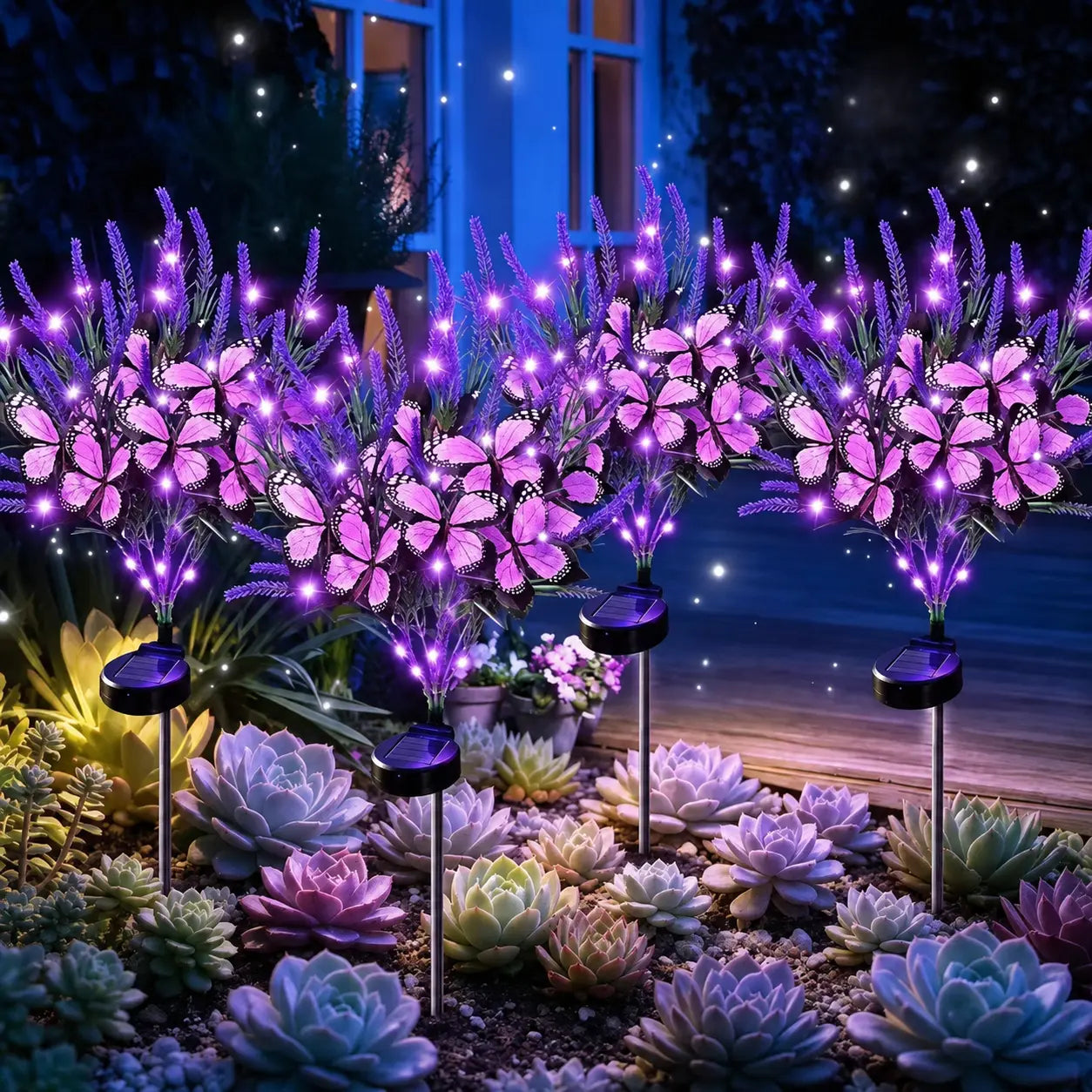 Solar Marigold & Butterfly Garden Stake Lights