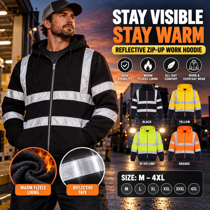 Men's Reflective Fleece-Lined Work Hoodie