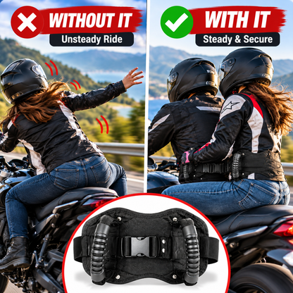 🏍️Motorcycle Passenger Grab Handle Belt – Adjustable Dual Grip Handles for Comfortable Riding💨