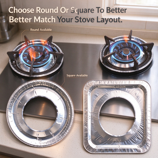 🔲Disposable Aluminum Foil Gas Stove Burner Protectors(20Pcs)