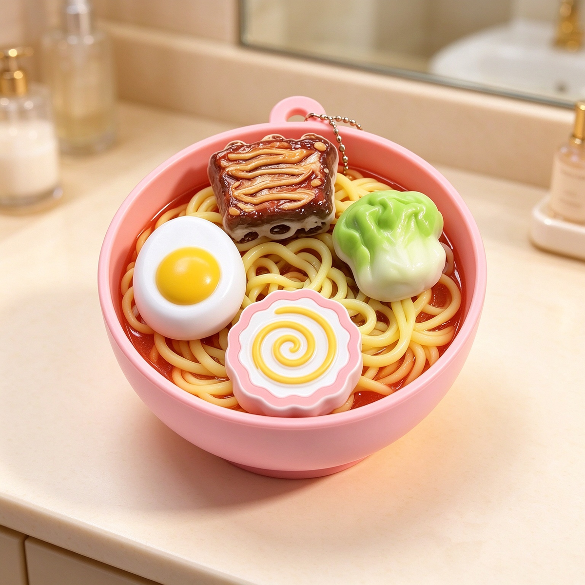 Mini Ramen Bowl Stress Relief Toy Keychain