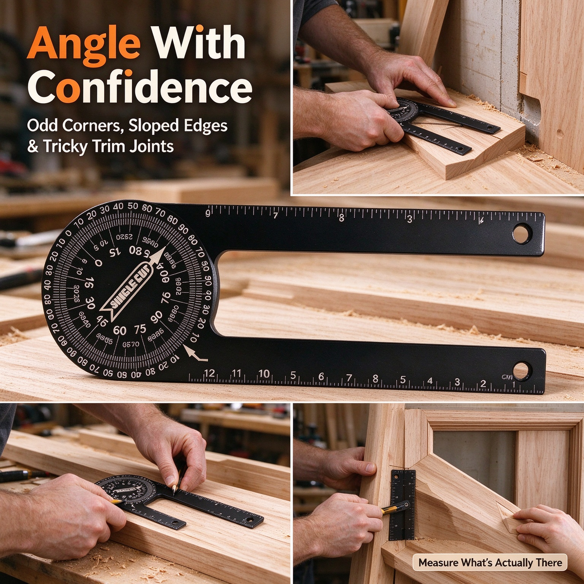 360° Adjustable Woodworking Angle Finder