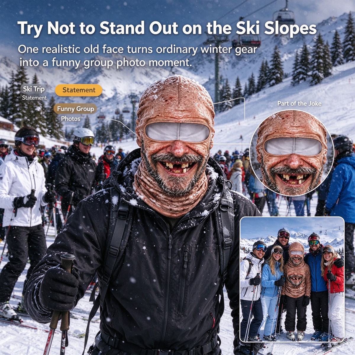 3D Fun Windproof Realistic Face Mask