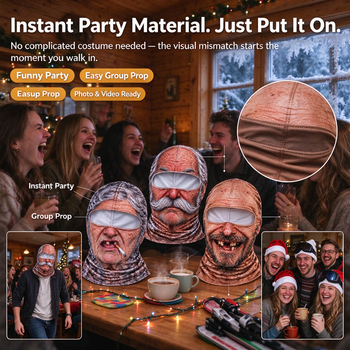 3D Fun Windproof Realistic Face Mask