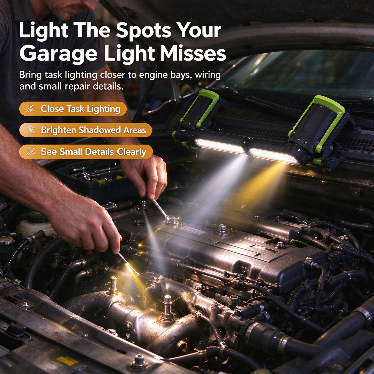 🧲💡Multifunctional Detachable Magnetic LED Auto Repair Work Light