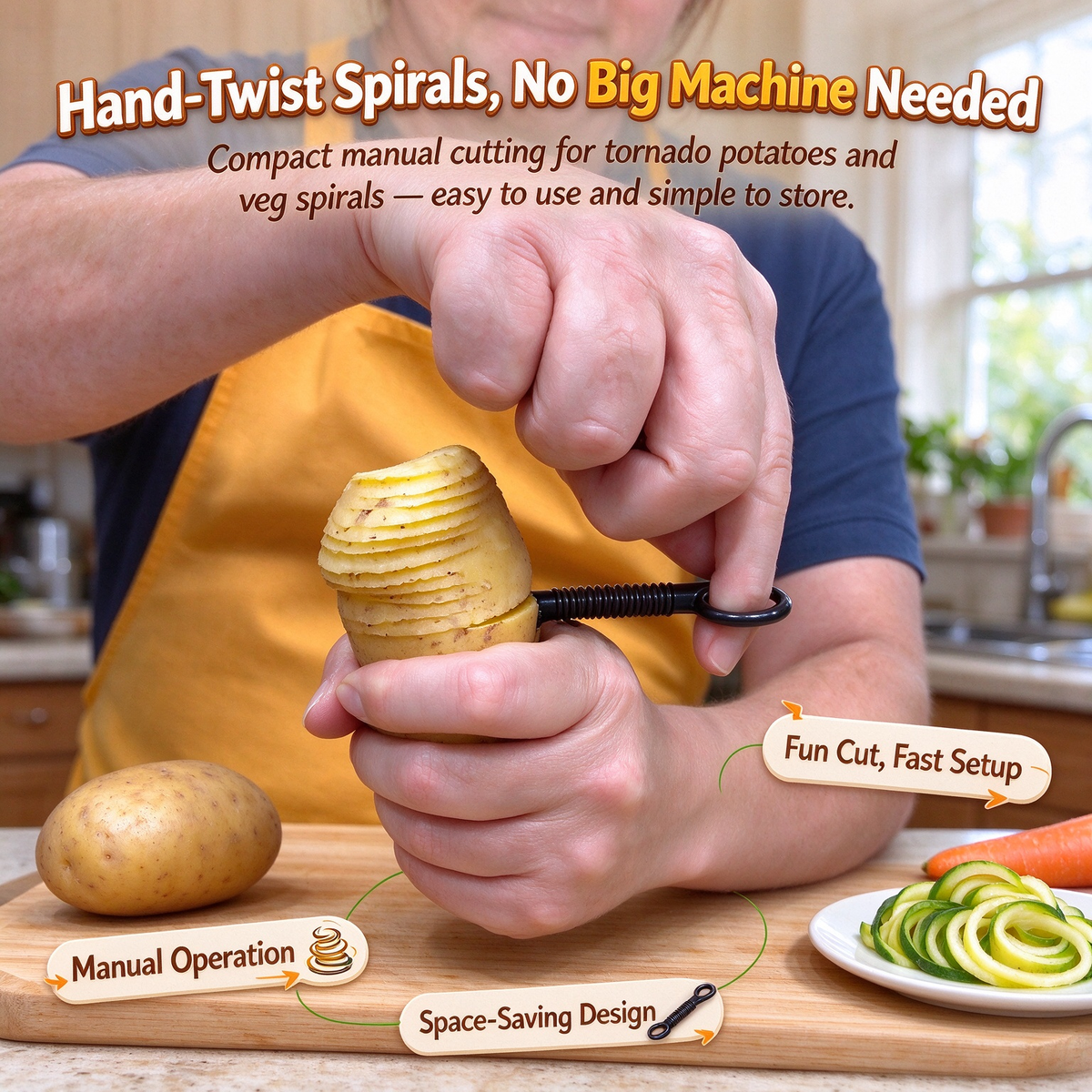 🔪Spiral Vegetable Cutter - Suitable for most fruits and vegetables