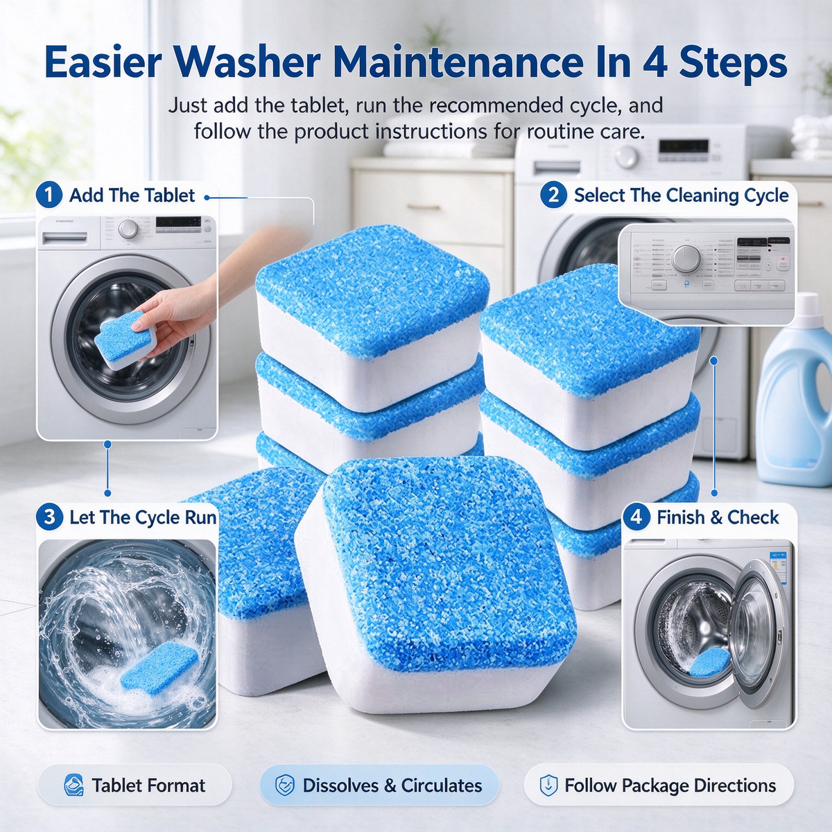 Deep Cleaning Washing Machine Drum Cleaning Block