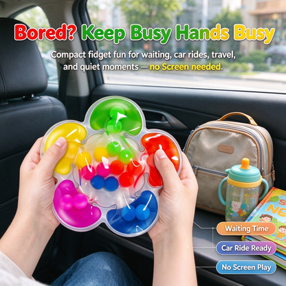 Soft Rubber Flower Bead Fidget & Color Sorting Toy