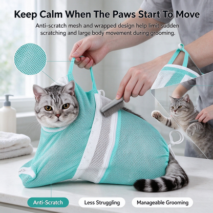 Adjustable Cat Bathing & Grooming Bag