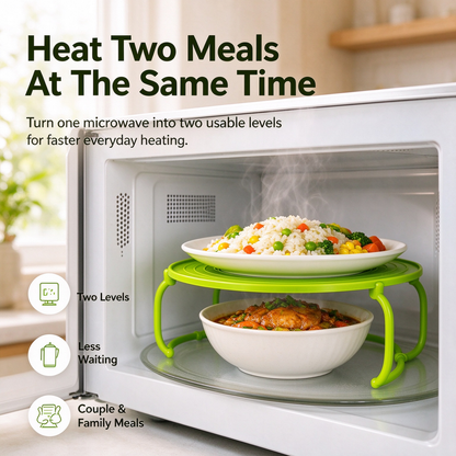 3-in-1 Microwave Plate Stacker & Splatter Cover