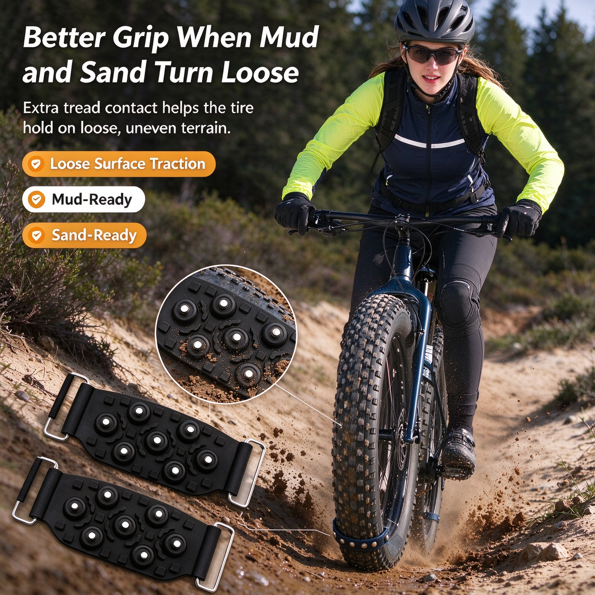 Bicycle Tire Anti-Slip Traction Pads