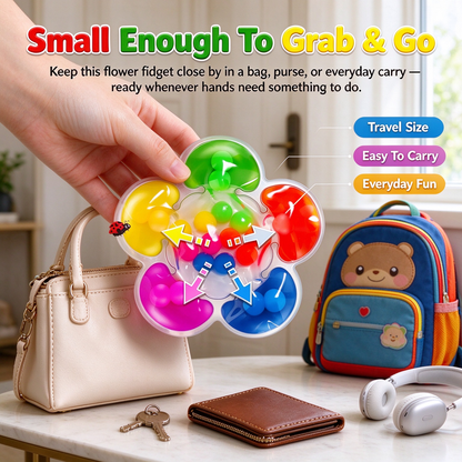 Soft Rubber Flower Bead Fidget & Color Sorting Toy