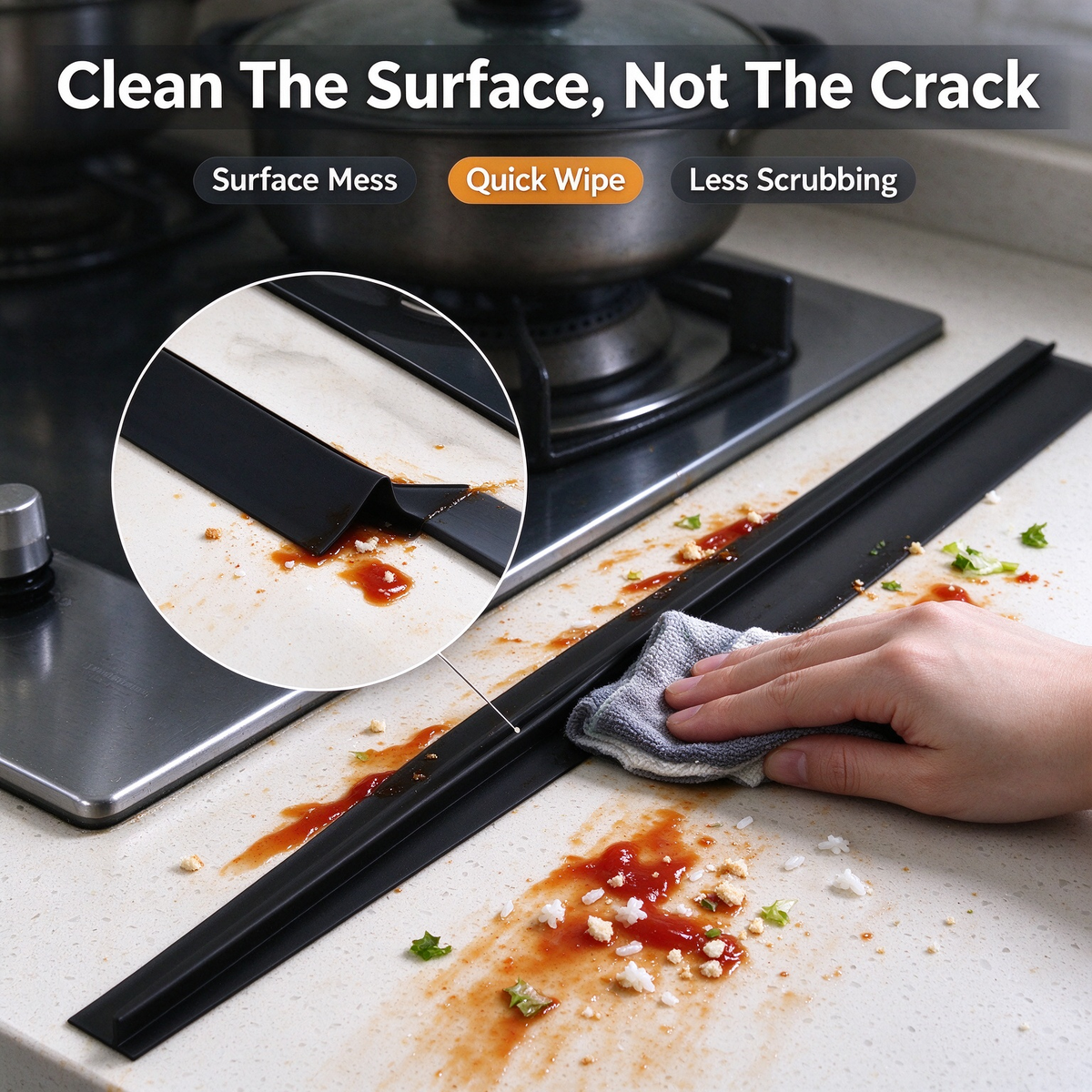 Silicone Stove Gap Filler Strip（2pcs）