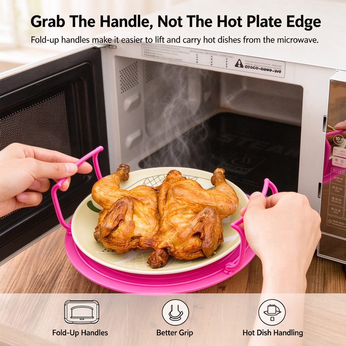3-in-1 Microwave Plate Stacker & Splatter Cover