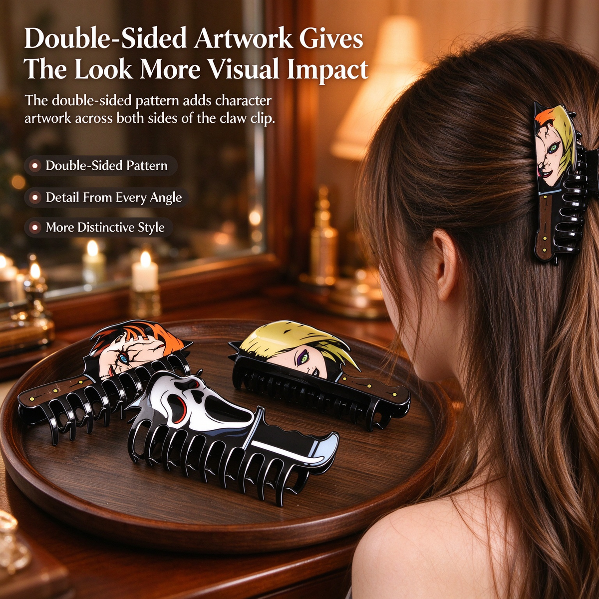 Halloween Horror Character Hair Claw Clip