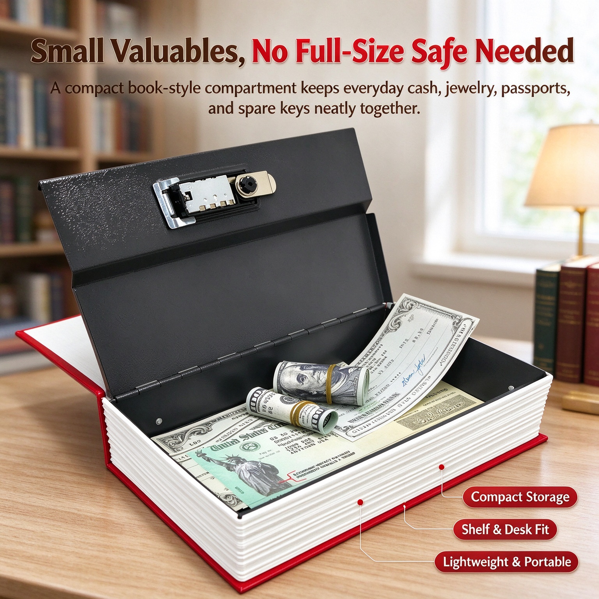 Hidden Dictionary Book Safe with Combination Lock